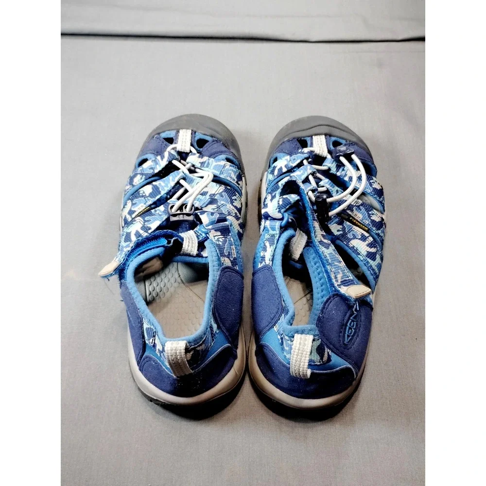 KEEN Newport H2 Unisex Kids Sz 4 Sandals‎ Blue Camouflage Closed Toe Waterproof